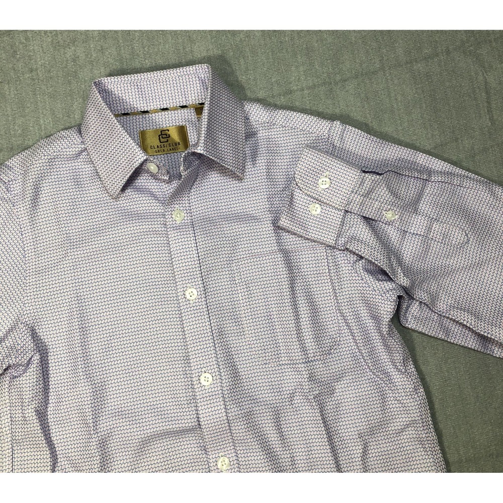 Class Club Gold Label Dress Shirt Boys Size‎ 10/12 Pink Blue Long Sleeve